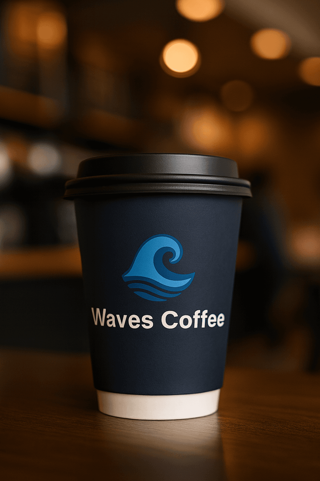 Product mockup dark cup